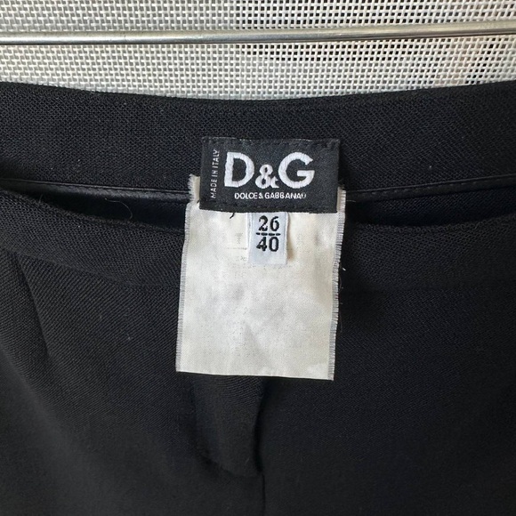 D&G Dolce & Gabbana Black Dress Pants — Size 26 / IT 40 — Made in Italy - Picture 3 of 12